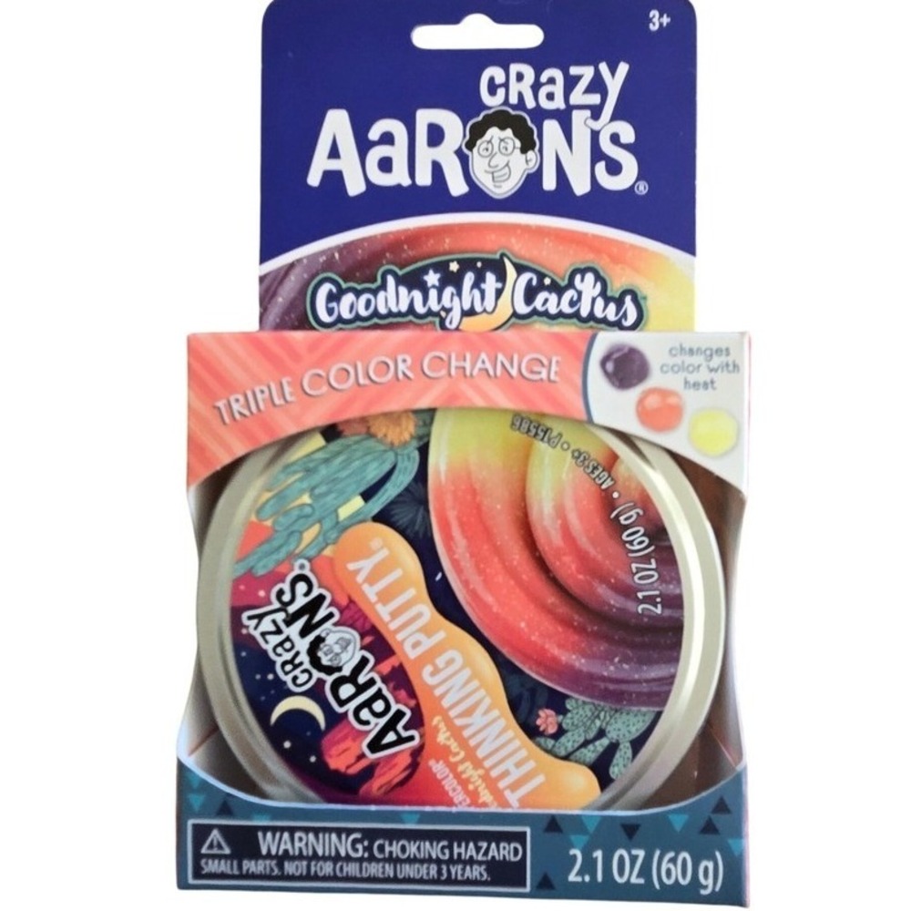 Crazy Aaron's Thinking Putty Kids 2.1 oz Multi New Goodnight Cactus Color Change